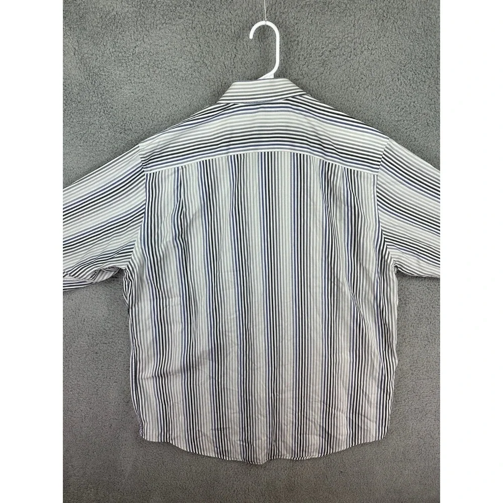Banana Republic Shirt Mens 17.5 Extra Large Button Up Long Sleeve Striped Dress